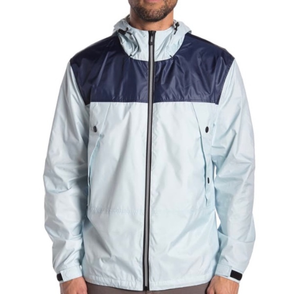 Noize color block panel jacket blue